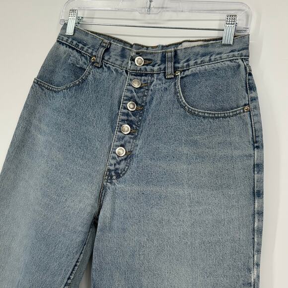 Vintage 90s Women's Lawman Group International Button Fly Blue Denim Mom Jeans - Picture 2 of 8